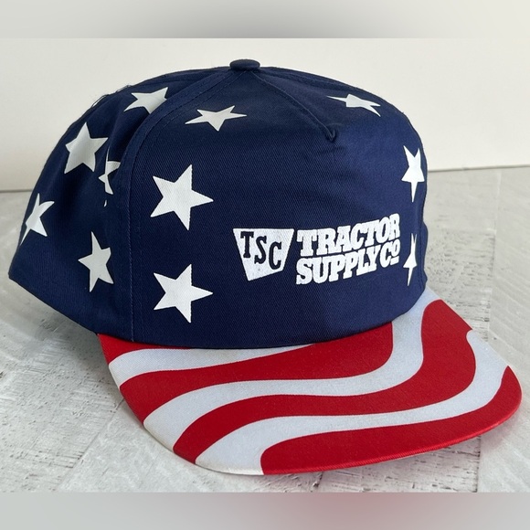 Tractor supply Vintage Red White & Blue Patriotic USA Flag Hat - Picture 6 of 11